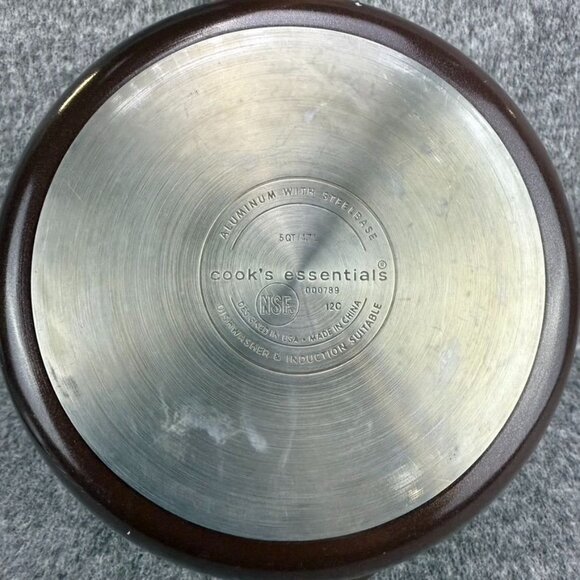 ✅Cooks Essentials 5qt Stock/Sauce-pot Strainer Lid NSF Certified Nonstick Brown - Picture 8 of 14